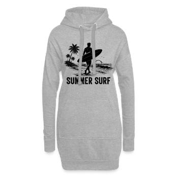 Enjoy the Summer Summer Surf In Blue Paradise - Hoodie-Kleid - Grau meliert - Vorne