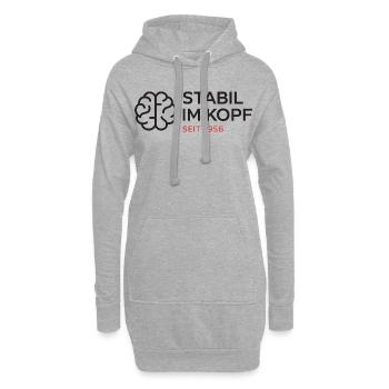 Stabil im Kopf seit 1956 | Geburtstag Shirt Vintag - Sweat-shirt à capuche long Femme - gris chiné - Devant