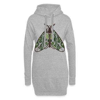Üppige Blattflügelmotte - Hoodie-Kleid - Grau meliert - Vorne