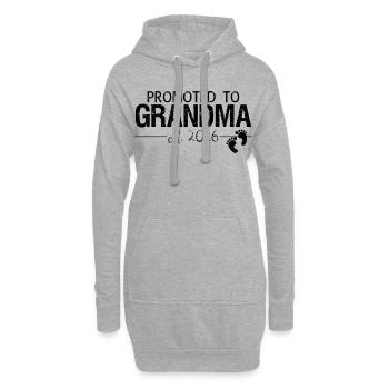 Promue Grand-mère 2026 Nouveau T-shirt de Grand-mère - Sweat-shirt à capuche long Femme - gris chiné - Devant