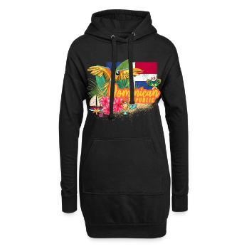 Souvenir rétro des Caraïbes en République dominicaine - Sweat-shirt à capuche long Femme - noir - Devant