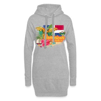 Souvenir rétro des Caraïbes en République dominicaine - Sweat-shirt à capuche long Femme - gris chiné - Devant
