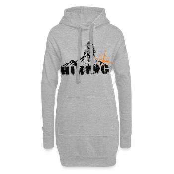 Cooles Frauen Wanderin Motiv - Hoodie-Kleid - Grau meliert - Vorne