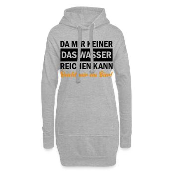 Comme personne ne peut me donner d’eau, la bière me suffit - Sweat-shirt à capuche long Femme - gris chiné - Devant