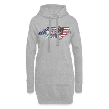 Souvenir vintage des États-Unis en Caroline du Nord - Sweat-shirt à capuche long Femme - gris chiné - Devant