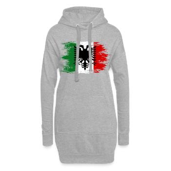 Arbresh_Italien_Albanien_Flagge_used - Hoodie-Kleid - Grau meliert - Vorne