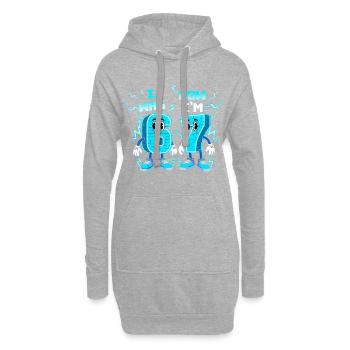 avait 6 Maintenant je suis 7 Six Sept 6 7 Mème - Sweat-shirt à capuche long Femme - gris chiné - Devant