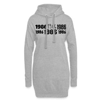 1986 – Großartig seit 1986 - Hoodie-Kleid - Grau meliert - Vorne