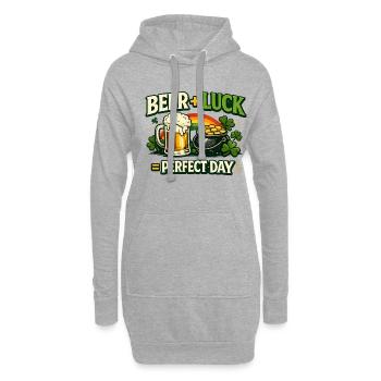 Bierglück Perfekter Tag - Hoodie-Kleid - Grau meliert - Vorne