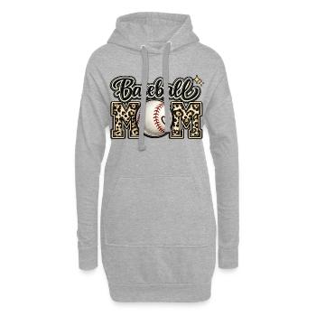 Cadeau de la fête des mères Maillot léopard de la maman de baseball - Sweat-shirt à capuche long Femme - gris chiné - Devant