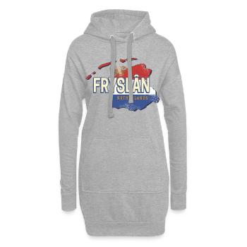 Carte Frise Pays-Bas Hollande Sovenir - Sweat-shirt à capuche long Femme - gris chiné - Devant