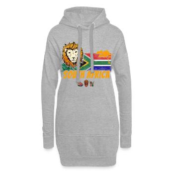 Souvenir du lion vintage sud-africain avec drapeau africain - Sweat-shirt à capuche long Femme - gris chiné - Devant