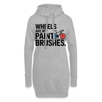 Künstlerische Radräder sind mein Pinselprofi - Hoodie-Kleid - Grau meliert - Vorne