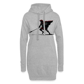 Spartanische Schatten- und Speer-Maskottchen Spartanische Tarnung - Hoodie-Kleid - Grau meliert - Vorne