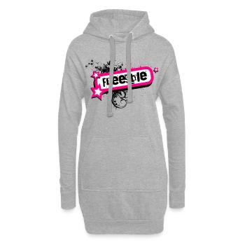 Freestyle Graffiti Pink Stars - Sweat-shirt à capuche long Femme - gris chiné - Devant