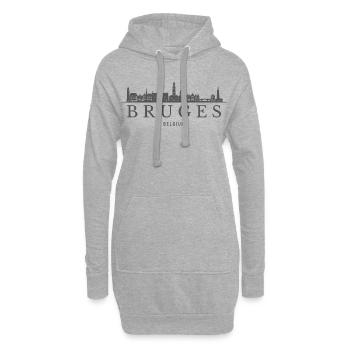 Brügge, Belgien, Skyline von Brügge - Hoodie-Kleid - Grau meliert - Vorne
