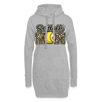 Softball-Mama-Spieltag-Muttertag-Shirt - Hoodie-Kleid - Grau meliert - Vorne