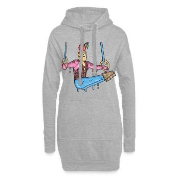 Gymnastes Glace Gymnastique Ring Gymnastique Gymnastique - Sweat-shirt à capuche long Femme - gris chiné - Devant