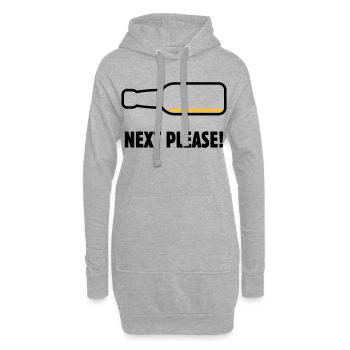 Suivant, s’il vous plaît ! (Bière / Bière / Pourrie 2C) - Sweat-shirt à capuche long Femme - gris chiné - Devant