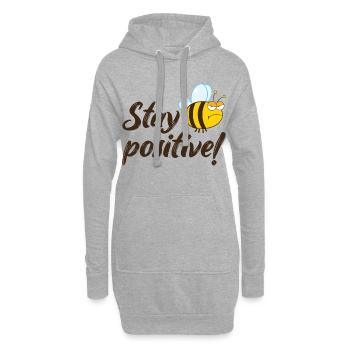 Stay Positive Grumpy Bee Humor Outfit - Hoodie-Kleid - Grau meliert - Vorne