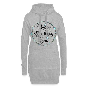 Happy Birthday Opa - Hoodie-Kleid - Grau meliert - Vorne