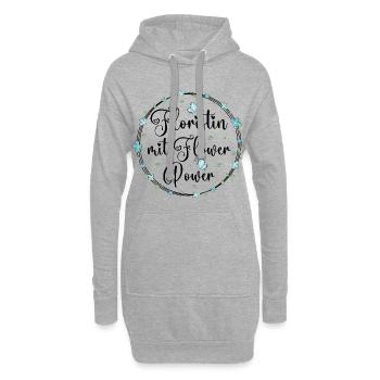 Floristin mit Flower Power - Hoodie-Kleid - Grau meliert - Vorne