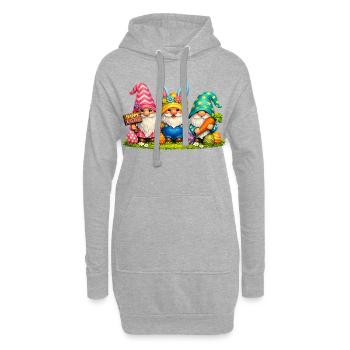 Ostern Lustige Wichtel Zwerge Oster Outfit - Hoodie-Kleid - Grau meliert - Vorne