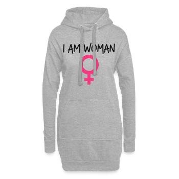 I Am Woman Feminismus Power Frau - Hoodie-Kleid - Grau meliert - Vorne