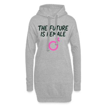 Dicton féminin Empowerment Girl Power - Sweat-shirt à capuche long Femme - gris chiné - Devant