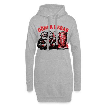 Döner Kebab - Marx, Engels, Lénine - Restauration rapide - Sweat-shirt à capuche long Femme - gris chiné - Devant