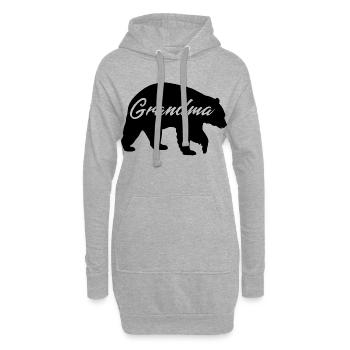 Chemise cadeau mignonne Grand-mère Ours - Sweat-shirt à capuche long Femme - gris chiné - Devant