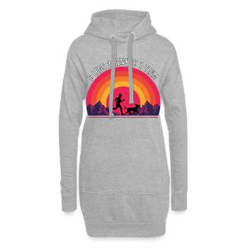 Canicross 6 jambes 2 cœurs - Sweat-shirt à capuche long Femme - gris chiné - Devant
