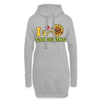 Jardinier Tournesol - Sweat-shirt à capuche long Femme - gris chiné - Devant