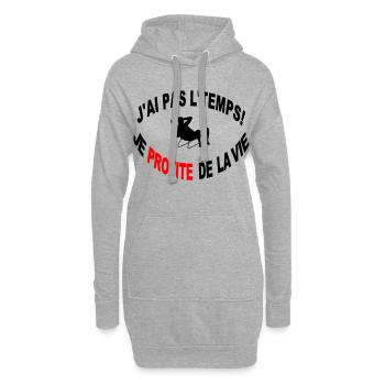 Non J'ai Pas Le Temps Je Profite de la Vie - Sweat-shirt à capuche long Femme - gris chiné - Devant