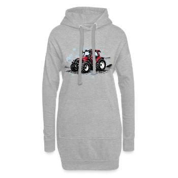 Roter Traktor – Vintage Halftone Trekker - Hoodie-Kleid - Grau meliert - Vorne