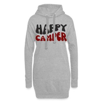Happy Camper Print - Sweat-shirt à capuche long Femme - gris chiné - Devant