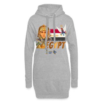 Ägypten Vintage Pharao mit Fahne und Pyramiden - Hoodie-Kleid - Grau meliert - Vorne