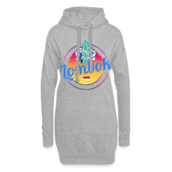 Lombok Sunset Retro Surfboard Indonesia - Sweat-shirt à capuche long Femme - gris chiné - Devant