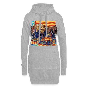 Chasseurs Olives Drapeau Valence Sanglier sauvage - Sweat-shirt à capuche long Femme - gris chiné - Devant