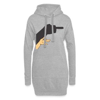 Ombre chinoise d'un chien ou pas - Sweat-shirt à capuche long Femme - gris chiné - Devant