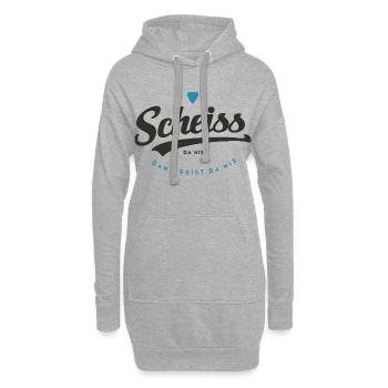Scheiss da nix - Hoodie-Kleid - Grau meliert - Vorne
