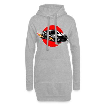 Inferno Turbo Car Burst - Hoodie-Kleid - Grau meliert - Vorne