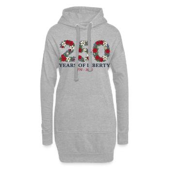 USA 250-jähriges Jubiläum Floral Patriotic - Hoodie-Kleid - Grau meliert - Vorne