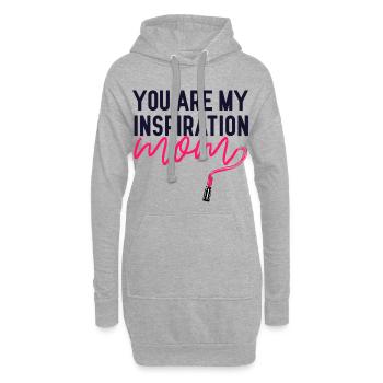 You Are My Inspiration Mom Lippenstift-Shirt - Hoodie-Kleid - Grau meliert - Vorne