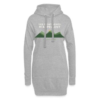 Les Montagnes M'appellent - Sweat-shirt à capuche long Femme - gris chiné - Devant