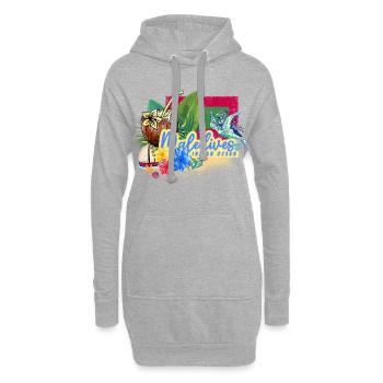 Malediven Schildkröte Retro Indischer Ozean Design - Hoodie-Kleid - Grau meliert - Vorne