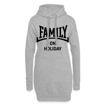 Family On Holiday (Familienurlaub / Konkav / B) - Hoodie-Kleid - Grau meliert - Vorne