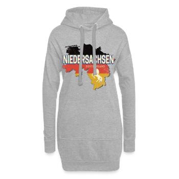 Niedersachsen Deutschland Bundesland Landkarte - Hoodie-Kleid - Grau meliert - Vorne