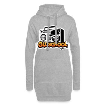 OldSchool Boombox Skull Graffiti - Hoodie-Kleid - Grau meliert - Vorne