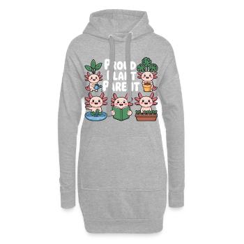 Axolotl Pflanzen Shirt Proud Plant Parent Geschenk - Hoodie-Kleid - Grau meliert - Vorne